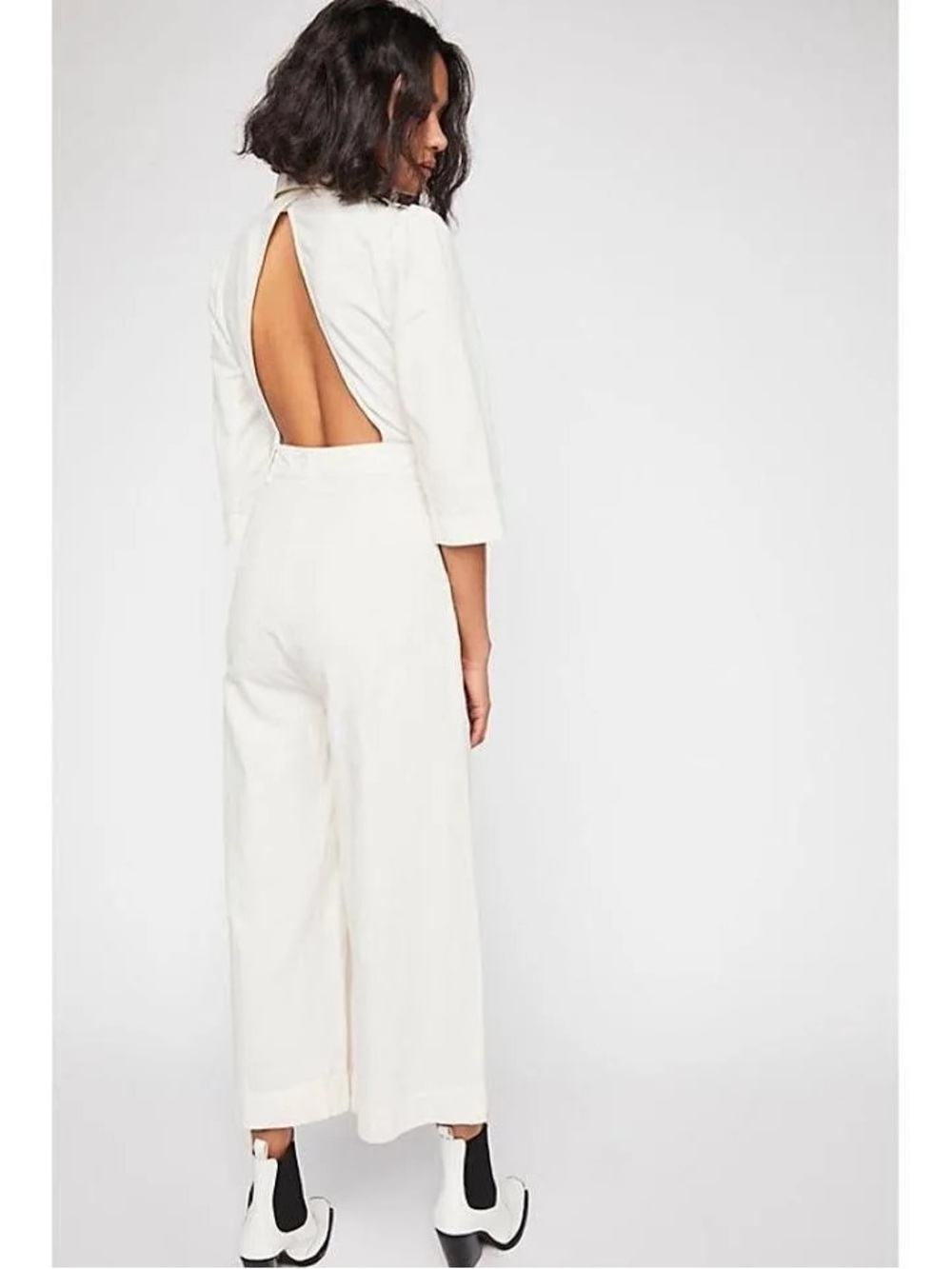 Free People “Back Into It” Jumpsuit in Cream Large